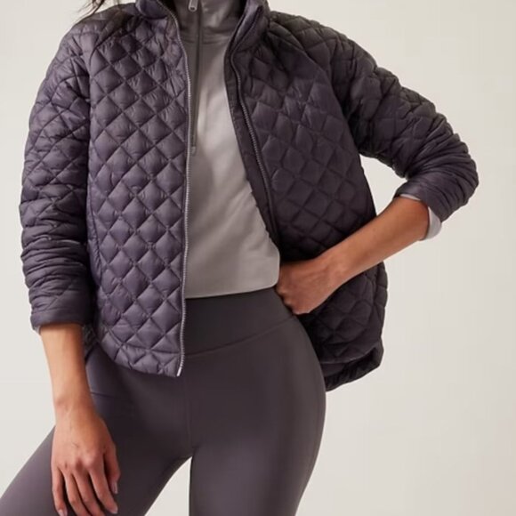 Athleta Jackets & Blazers - Athleta Whisper Featherless Quilted Jacket Medium Purple Nylon Repellent Violet